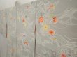 Photo2: 6630T12z710 Vintage Japanese Kimono Crepe Silk HAORI Flowers Gray (2)