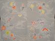 Photo3: 6630T12z710 Vintage Japanese Kimono Crepe Silk HAORI Flowers Gray (3)