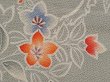 Photo4: 6630T12z710 Vintage Japanese Kimono Crepe Silk HAORI Flowers Gray (4)