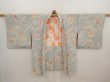 Photo5: 6630T12z710 Vintage Japanese Kimono Crepe Silk HAORI Flowers Gray (5)
