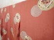 Photo2: 6630T13z640 Vintage Japanese Kimono Silk KOMON Flower Dark coral (2)