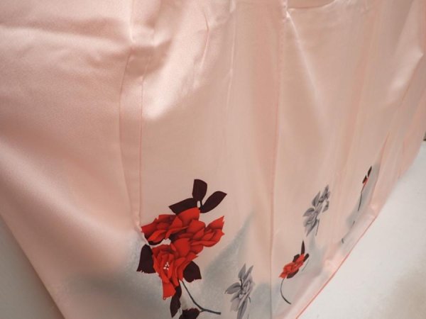 Photo3: 6630T14z810  Japanese Kimono Silk TSUKESAGE Rose Pink (3)