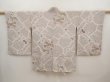 Photo1: 6701T01z790 Vintage Japanese Kimono Silk HAORI Chrysanthemum Light gray (1)