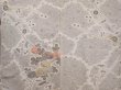 Photo3: 6701T01z790 Vintage Japanese Kimono Silk HAORI Chrysanthemum Light gray (3)
