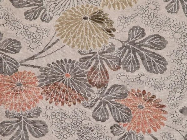 Photo4: 6701T01z790 Vintage Japanese Kimono Silk HAORI Chrysanthemum Light gray (4)
