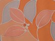 Photo4: 6701T02z590 Vintage Japanese Kimono Silk HAORI Leaf Dark salmon (4)