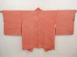 Photo1: 6701T05z530 Vintage Japanese Kimono Silk HAORI  Dark pink (1)