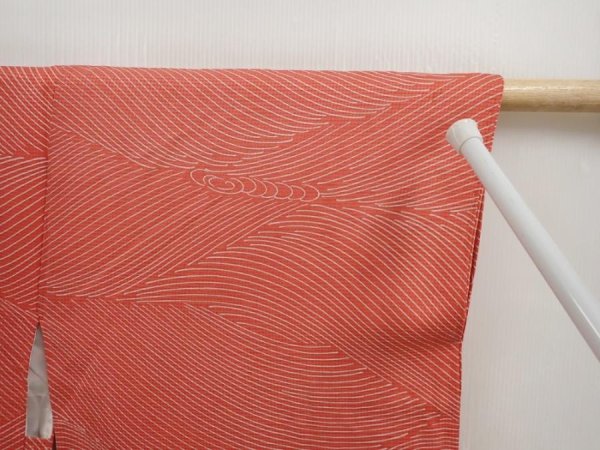 Photo6: 6701T05z530 Vintage Japanese Kimono Silk HAORI  Dark pink (6)