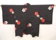 Photo1: 6701T06z620 Vintage Japanese Kimono Silk HAORI Maple Black (1)