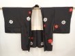 Photo5: 6701T06z620 Vintage Japanese Kimono Silk HAORI Maple Black (5)