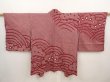 Photo1: 6701T07z430 Vintage Japanese Kimono Silk SHIBORI HAORI Pine Dark grape (1)