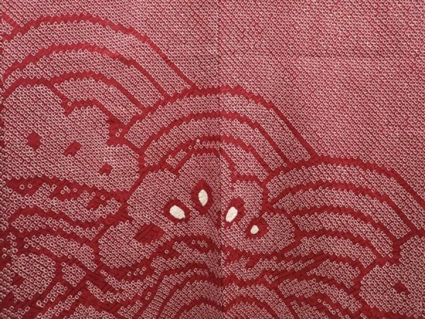 Photo3: 6701T07z430 Vintage Japanese Kimono Silk SHIBORI HAORI Pine Dark grape (3)