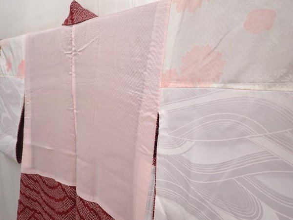 Photo7: 6701T07z430 Vintage Japanese Kimono Silk SHIBORI HAORI Pine Dark grape (7)