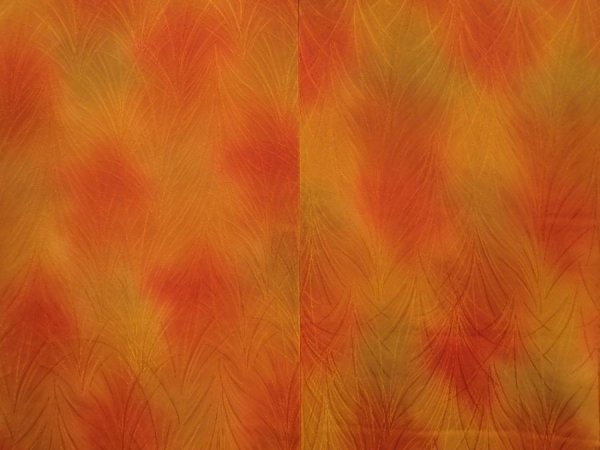 Photo3: 6701T08z530 Vintage Japanese Kimono Silk HAORI  Orangered (3)