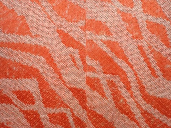 Photo3: 6701T09z490 Vintage Japanese Kimono Silk SHIBORI HAORI  Dark salmon (3)