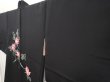 Photo2: 6701T10z590 Vintage Japanese Kimono Silk HAORI Rose Black (2)
