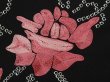 Photo4: 6701T10z590 Vintage Japanese Kimono Silk HAORI Rose Black (4)