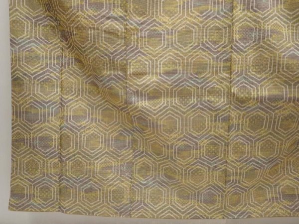 Photo3: 6701T13z750 Vintage Japanese Kimono Silk TSUMUGI Kikko Dark yellow (3)