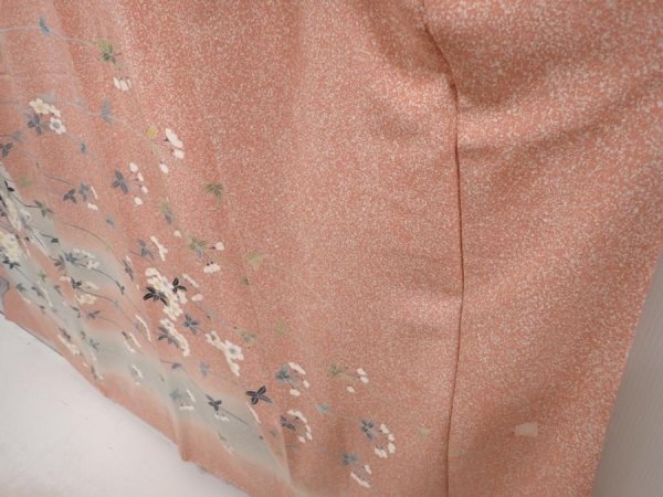 Photo4: 6701T14z1020  Japanese Kimono Silk Artist work TSUKESAGE Sakura Pink (4)