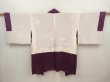 Photo7: 6702T04z520 Vintage Japanese Kimono Silk HAORI Flower Purple (7)