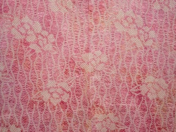Photo3: 6702T05z440 Vintage Japanese Kimono Silk SHIBORI HAORI Flower Pink (3)