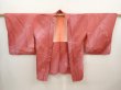 Photo5: 6702T03z600 Vintage Japanese Kimono Silk HAORI Bird Dull pink (5)