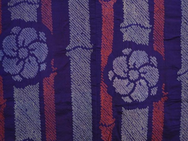 Photo3: 6702T04z380 Antique Japanese Kimono Silk SHIBORI HAORI Plum blossom (3)