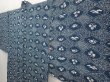 Photo2: 6702T09z440 Vintage Japanese Kimono Silk HAORI Flowers Dark cyan (2)