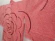 Photo2: 6702T02z590 Vintage Japanese Kimono Silk SHIBORI HAORI Flower Red-Pink (2)