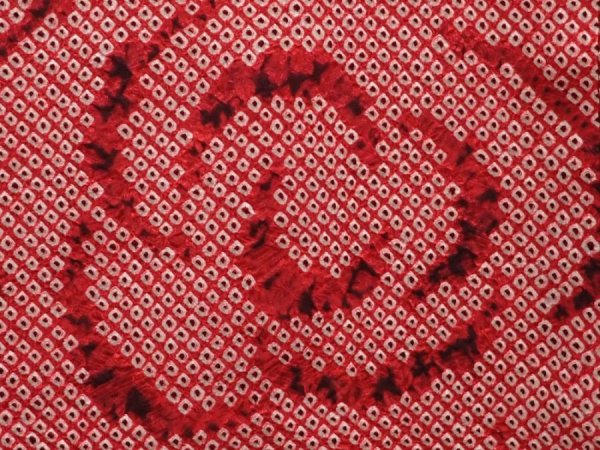 Photo4: 6702T02z590 Vintage Japanese Kimono Silk SHIBORI HAORI Flower Red-Pink (4)