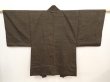 Photo4: 6702T12z660 Vintage Japanese Kimono Silk Men's HAORI Monkey Olive-Brown (4)