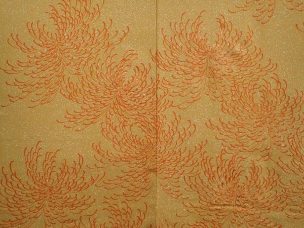 Photo3: 6703T01z610 Vintage Japanese Kimono Silk HAORI Chrysanthemum (3)