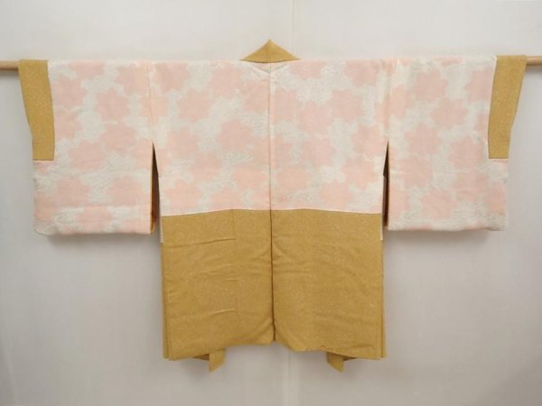 Photo6: 6703T01z610 Vintage Japanese Kimono Silk HAORI Chrysanthemum (6)