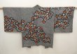 Photo1: 6703T02z510 Vintage Japanese Kimono Silk SHIBORI HAORI Flower Black (1)