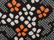 Photo4: 6703T02z510 Vintage Japanese Kimono Silk SHIBORI HAORI Flower Black (4)