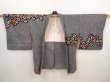 Photo5: 6703T02z510 Vintage Japanese Kimono Silk SHIBORI HAORI Flower Black (5)