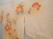 Photo2: 6703T04z420 Vintage Japanese Kimono Silk SHIBORI HAORI Flower Light orange (2)