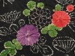 Photo4: 6703T05z590 Vintage Japanese Kimono Silk HAORI Flower Black (4)