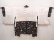 Photo6: 6703T05z590 Vintage Japanese Kimono Silk HAORI Flower Black (6)
