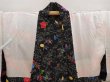Photo8: 6703T05z590 Vintage Japanese Kimono Silk HAORI Flower Black (8)