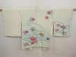 Photo1: 6703T06z560 Vintage Japanese Kimono Silk SHIBORI HAORI Flower Soft green (1)