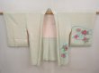 Photo5: 6703T06z560 Vintage Japanese Kimono Silk SHIBORI HAORI Flower Soft green (5)
