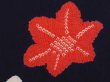 Photo4: 6703T07z620 Vintage Japanese Kimono Silk HAORI Flowers Dark navy (4)