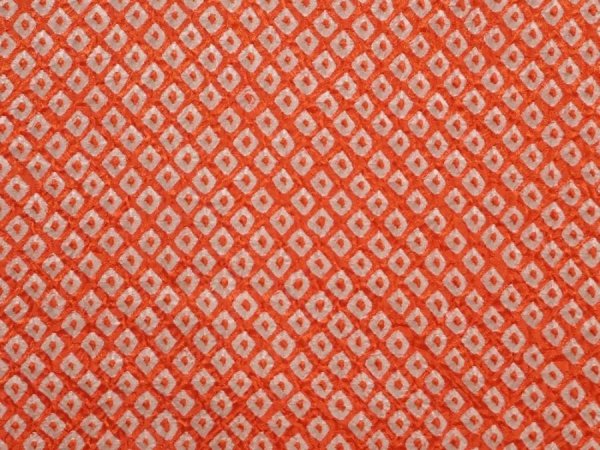 Photo4: 6703T08z450 Vintage Japanese Kimono Silk SHIBORI HAORI  Dark salmon (4)
