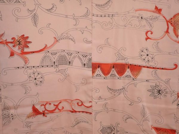Photo3: 6703T09z590 Vintage Japanese Kimono Silk HAORI Flower Pink (3)