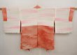Photo6: 6703T10z610 Vintage Japanese Kimono Silk HAORI Flowers Coral pink (6)