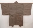 Photo4: 6703T12z480 Vintage Japanese Kimono Silk Men's HAORI  Brown-Gray (4)