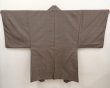 Photo6: 6703T13z550 Vintage Japanese Kimono Silk Men's OSHIMA HAORI Pine Brown-Gray (6)