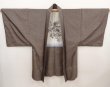 Photo8: 6703T13z550 Vintage Japanese Kimono Silk Men's OSHIMA HAORI Pine Brown-Gray (8)