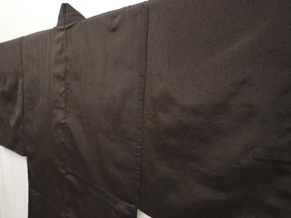 Photo5: 6703T14z540 Vintage Japanese Kimono Silk Men's HAORI Shishi Dark brown (5)